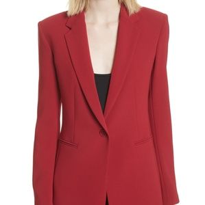 red crepe blazer